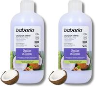 Babaria - Champú Rizos Y Ondas Control | Coconut Rizos Con Leche De Coco Y Pistachos | Shampoo Natural 500ml | Champu Sin Sulfatos Ni Parabenos (Paquete de 2)