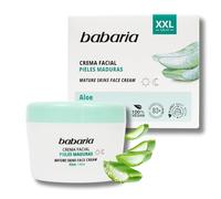 Babaria - Crema Facial Antiarrugas Nutritiva para Pieles Maduras XXL, con Aloe Vera y Manteca de Karité, 83% de Ingredientes Naturales, Vegano - 125 ml