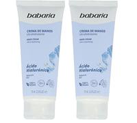 Babaria - Crema De Manos Con Acido Hialuronico | Crema Con Acido Hialuronico 75ml | Crema Manos Agrietadas Y Secas | Crema De Manos Reparadora Ultra Hidratante (Paquete de 2)