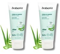 Babaria - Crema De Manos Con Aloe Vera Puro 100% | Crema De Manos Reparadora 75ml | Crema Aloe Vera Puro 100% | Crema Manos Agrietadas Y Secas Hidratante (Paquete de 2)