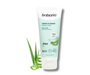 Babaria - Crema De Manos Con Aloe Vera Puro 100% | Crema De Manos Reparadora 75ml | Crema Aloe Vera Puro 100% | Crema Manos Agrietadas Y Secas Hidratante