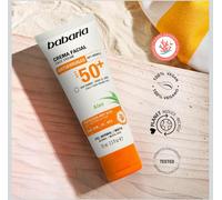 Babaria - Crema Facial Solar 50+ con Aloe Vera - 75 ml
