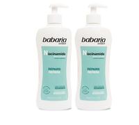 Babaria - Crema Hidratante Corporal con Niacinamida Pack de 2 | Pieles Sensibles| Hidrata y repara la barrera cutánea | Body Lotion que | Piel suave y calmada | Textura ligera de rápida absorción