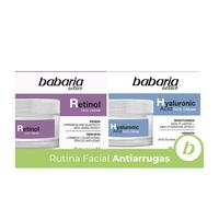Babaria - Crema Hidratante Facial Ácido Hialuronico + Crema Antiarrugas Retinol | Tratamiento Día y Noche | Hidratante Profundo | Hidratación Intensa Antimanchas y Antiedad | Vegano