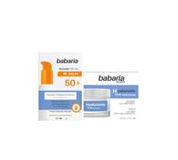 Babaria - Crema Hidratante Facial Ácido Hialuronico + Protector Solar Facial 50 de Rapida Absorción | Hidratante Profundo | Serum Acido Hialuronico SPF50+ | Hidratación Intensa Antimanchas y Antiedad
