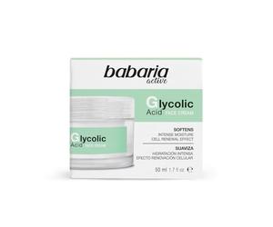 Babaria - Crema Hidratante Facial Mujer Acido Glicolico | Crema Antimanchas facial mujer | Despigmentante facial con Vitamina E | Antiedad y Renovacion Celular | Uso Diario 50ml