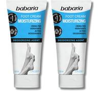 Babaria - Crema Hidratante Pies 150 Ml | Crema Pies Secos Y Agrietados | Activo Desodorante Para Eliminar Olor Del Pie | Nutre Talones Agrietados | Vegano (Paquete de 2)