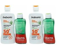 Babaria - Crema Solar 50 para Pieles Sensibles + After Sun Aloe Vera | Pack de 2 Productos | Sunscreen SPF 50 | Crema Solar Corporal 50 | Bloqueador Solar (Paquete de 2)