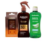 Babaria - Crema Solar Facial 50 Glow + Aftersun + Bronceador Cuerpo con Protector Solar SPF30 en Spray | Acelerador Bronceado | Apta Para Pieles Sensibles | Resistente al Agua