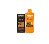 Babaria - Crema Solar Facial 50 Glow + Protector Solar SPF30 | Bronceador Cuerpo | Acelerador Bronceado | Apta Para Pieles Sensibles | Coral Friendly y Biodegradable | Resistente al Agua