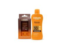 Babaria - Crema Solar Facial 50 Glow + Protector Solar SPF30 en Spray | Bronceador Cuerpo | Acelerador Bronceado | Apta Para Pieles Sensibles | Coral Friendly y Biodegradable | Resistente al Agua