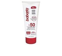 Babaria - Crema Solar Facial BB Cream SPF50 UVA-UVB e Infrarrojos, Contiene Rosa Mosqueta y Aloe Vera, Antienvejecimiento y Antipolución, Resistente al Agua, Vegano, Unisex - 75 ml