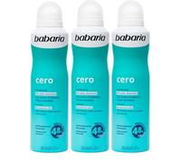 Babaria - Desodorante Mujer y Hombre en Spray Cero Pack 3 | Sin Aluminio | Pieles Sensibles| Sin alcohol | Protege de la Sudoración 24h | Antitranspirante | Vegano| 200ml