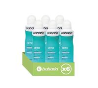 Babaria - Desodorante Mujer y Hombre en Spray Cero Pack de 6 | Sin Aluminio | Pieles Sensibles| Sin alcohol | Protege de la Sudoración 24h | Antitranspirante | Vegano| 200ml