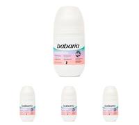 Babaria Desodorante Rollon Invisible Antimanchas 0% alcohol, 50ml (Paquete de 4)