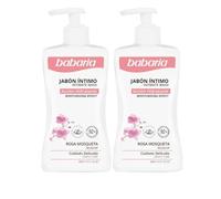 Babaria - Gel Íntimo Rosa Mosqueta y Ácido Láctico Pack de 2 | Hidratante Vaginal | Limpieza Suave y Respetuosa con el pH Íntimo | Ingredientes Naturales | 300 ml
