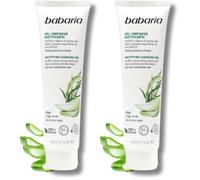 Babaria - Gel Limpiador Facial Piel Grasa o Mixta 100ml | Minimiza los Poros y controla el Sebo | Limpieza Facial Formulada Con Aloe Vera | 100% Vegano (Paquete de 2)