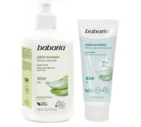 Babaria - Jabón de Manos con Aloe Vera + Crema Reparadora de Manos | Limpieza antibacteriana e hidratante | Rápida Absorción | Suaviza y protege la piel | Con glicerina | Vegana