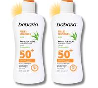 Babaria Leche Protector Solar Sensibles SPF50+ - 200 ml (Paquete de 2)