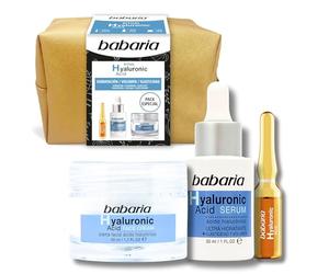 Babaria - Neceser Ritual Hialurónico, Pack Especial, Incluye Crema Facial 50 ml, Sérum Facial 30 ml y Ampolla Facial 2 ml, con Ácido Hialurónico, Hidrata la Piel, Mejora el Volumen y la Elasticidad
