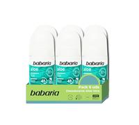 Babaria - Pack 6 Desodorante Roll On Aloe Vera Para Mujer, Hombre, Niños y Adultos | Hidratante | Protección 48h | 100% Vegano