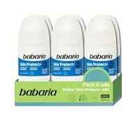 Babaria - Pack 6 Desodorante Roll On Skin Protect Para Mujer, Hombre y Niños | Hidratante | Protección 48h | 100% Vegano