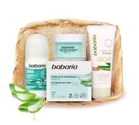 Babaria - Pack De 3 Productos Aloe Vera | Crema Antiarrugas Mujer Y Crema Antiarrugas Hombre 50ml | Desodorante Hombre Y Desodorante Mujer 50ml | Crema De Manos Con Aloe Vera 75ml