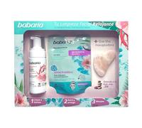 Babaria - Pack Limpieza Facial Relajante, Incluye Mousse Cremoso Limpiador 150 ml, Mascarilla Facial Microbiota 20 ml y Gua Sha Masajeadora