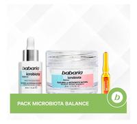 Babaria Pack Microbiota Balance: Crema Facial Antiedad 50ml, Sérum Rejuvenecedor 30ml y Ampollas para Equilibrar, Proteger y Revitalizar Piel Sensible (5 unidades x 2ml)