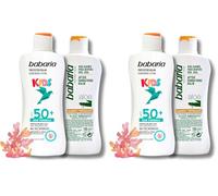 Babaria - Pack Protector Solar Mineral Niños SPF 50 y After Sun de Aloe Vera | Crema Solar Niños 50 | Protector Solar Infantil | Crema Solar Infantil | Sunscreen (Paquete de 2)