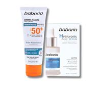 Babaria - Serum Facial Con Acido Hialuronico + Crema Facial Solar SPF50+ Con Acido Hialuronico | Crema Hidratante