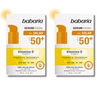 Babaria - Serum Facial Vitamina D Protector Solar | Hombre Y Mujer | Antiarrugas 30ml | Spf 50 Para Todas Las Pieles (Paquete de 2)