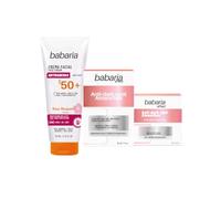 Babaria - Serum y Crema Facial Antimanchas + Crema Facial Solar 50 | Unifica el Tono | Reduce y Previene Manchas | Protege frente a Rayo UVA, UVB infrarrojos y HEV |Vegano | Uso Diario