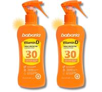 Babaria - Spray Solar Vitamina D Spf30 | Crema Solar 30 Cuerpo 200ml | Bloqueador Solar Con Vitamina D | Protector Solar Pistola | Protector Solar 30 Todo Tipo De Pieles (Paquete de 2)