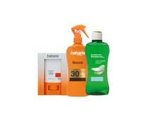 Babaria - Stick Solar Facial 50 Glow + Aftersun + Bronceador Crema Solar SPF30 en Spray | Crema Solar En Stick Barra Cara | Acelerador Bronceado | Apta Para Pieles Sensibles | Resistente al Agua