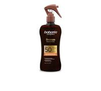Babaria - Bronceador Cuerpo con Protector Solar 50 en Spray | Acelerador Bronceado | Apta Para Pieles Sensibles | Coral Friendly y Biodegradable | Resistente al Agua | Vegano | 200 ml
