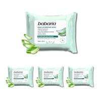 Babaria - Toallitas Desmaquillantes Aloe Vera - 25 Uds, Blanco (Paquete de 4)