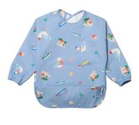 BABATÉ Kids Babero con Mangas Impermeable | Baberos Bebe Impermeables con Bolsillo | 6 a 30 meses | Doble Forro Antifugas, Puños Elásticos y Cierre Fácil con Velcro | Babero BLW | Apto Lavadora