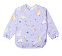 BABATÉ Kids Babero con Mangas Impermeable | Baberos Bebe Impermeables con Bolsillo | 6 a 30 meses | Doble Forro Antifugas, Puños Elásticos y Cierre Fácil con Velcro | Babero BLW | Apto Lavadora