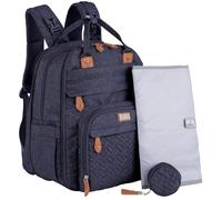 BabbleRoo Mochila de Pañales Extragrande, Bolsa de Bebé Expandible con Hasta un 50% Más de Capacidad - Bolsa de Viaje para Bebé con Cambiador, Correas para Cochecito y Estuche para Chupete