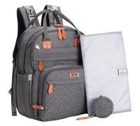 BabbleRoo Mochila de Pañales Extragrande, Bolsa de Bebé Expandible con Hasta un 50% Más de Capacidad - Bolsa de Viaje para Bebé con Cambiador, Correas para Cochecito y Estuche para Chupete