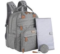 BabbleRoo Mochila de Pañales Extragrande, Bolsa de Bebé Expandible con Hasta un 50% Más de Capacidad - Bolsa de Viaje para Bebé con Cambiador, Correas para Cochecito y Estuche para Chupete