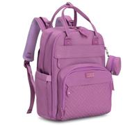BabbleRoo Mochila para pañales, bolsa para cambiar pañales, multifuncional, impermeable, mochila de viaje con cambiador y correas para cochecito y funda para chupete, unisex y elegante (morado)