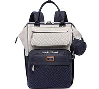 BabbleRoo Mochilas de Pañales para Bebé, bolsas grandes multifunción con cambiador y correas para cochecito y funda para chupete, mochila de viaje unisex cambiar pañales para mamás papás, Gris Azul