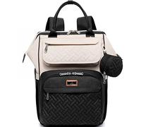 BabbleRoo Mochilas de Pañales para Bebé, bolsas grandes multifunción con cambiador y correas para cochecito y funda para chupete, Albaricoque Negro