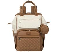 BabbleRoo Mochilas de Pañales para Bebé, bolsas grandes multifunción con cambiador y correas para cochecito y funda para chupete, mochila de viaje unisex cambiar pañales, crema de caramelo