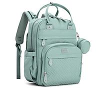 BabbleRoo Mochilas de Pañales para Bebé, Gran Capacidad Mochila de Cambio Bolsa para Pañales con Cambiador y Porta Chupones para Mamá y Papá (Verde salvia)