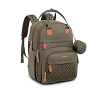 BabbleRoo Mochilas de Pañales para Bebé, Gran Capacidad Mochila de Cambio Bolsa para Pañales con Cambiador y Porta Chupones para Mamá y Papá (verde militar)