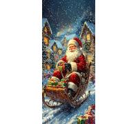 Babbo Natale Dipingere con i Numeri Adulti, Misura XXL 80x240cm,Inverno Paint by Numbers Kit Principianti Con 3 Penne, Kit Fai Da Te, Hobby Creativi Adulti Regalo Decorazioni, (Senza Cornice) P0M-264