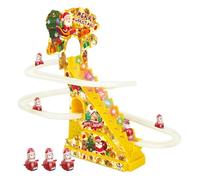 Babbos Natales Con Escalada Eléctrica - Juguete Navideño Musical LED 15 Cm, Figura De Papá Noel Motorizada, Decoración Festival En Montañas Rusas | Papá Noel Rampicant